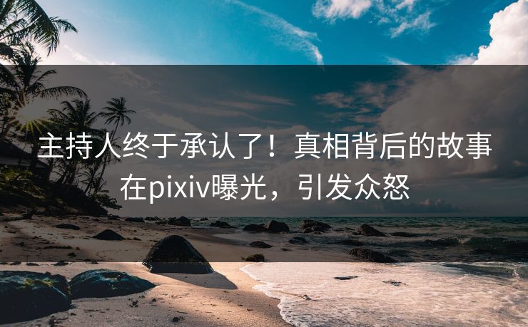主持人终于承认了！真相背后的故事在pixiv曝光，引发众怒