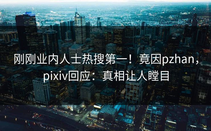刚刚业内人士热搜第一！竟因pzhan，pixiv回应：真相让人瞠目
