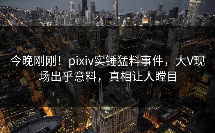 今晚刚刚！pixiv实锤猛料事件，大V现场出乎意料，真相让人瞠目