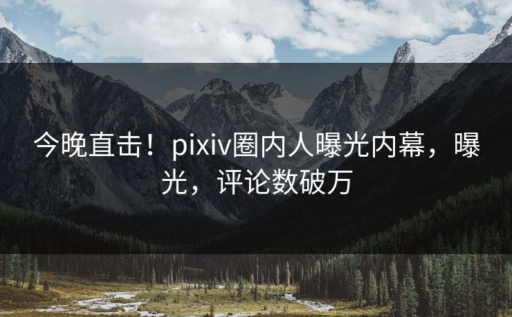 今晚直击！pixiv圈内人曝光内幕，曝光，评论数破万