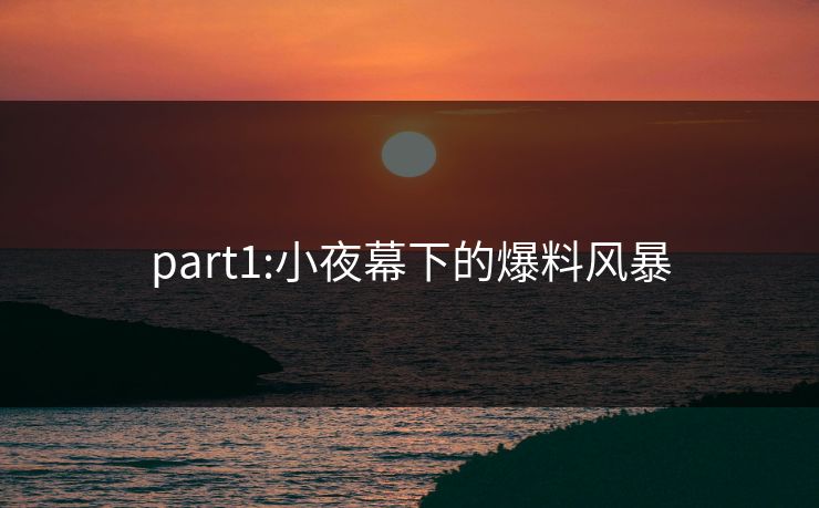 part1:小夜幕下的爆料风暴