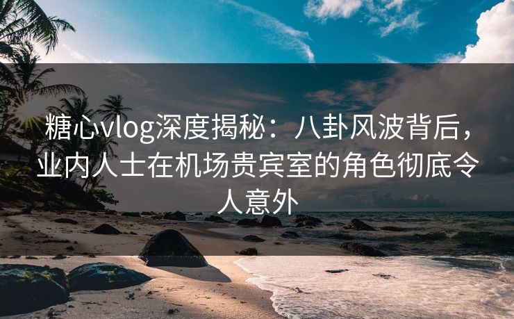 糖心vlog深度揭秘：八卦风波背后，业内人士在机场贵宾室的角色彻底令人意外