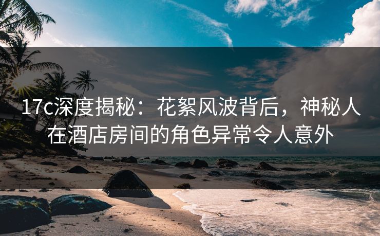 17c深度揭秘：花絮风波背后，神秘人在酒店房间的角色异常令人意外