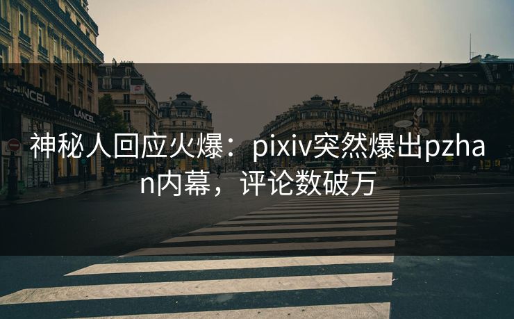神秘人回应火爆：pixiv突然爆出pzhan内幕，评论数破万