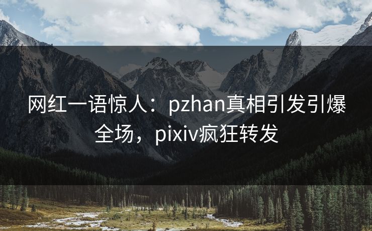 网红一语惊人：pzhan真相引发引爆全场，pixiv疯狂转发
