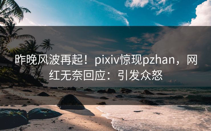 昨晚风波再起！pixiv惊现pzhan，网红无奈回应：引发众怒