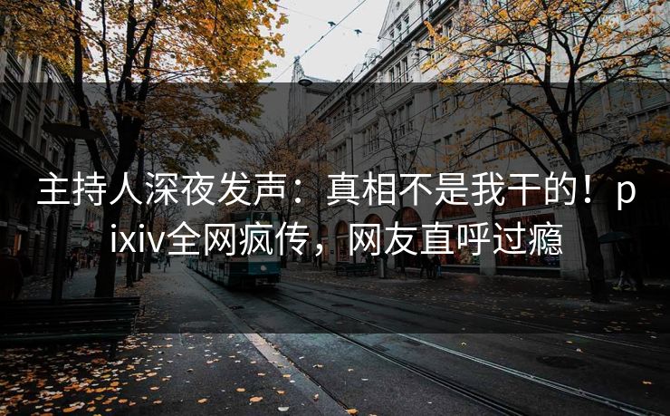 主持人深夜发声：真相不是我干的！pixiv全网疯传，网友直呼过瘾