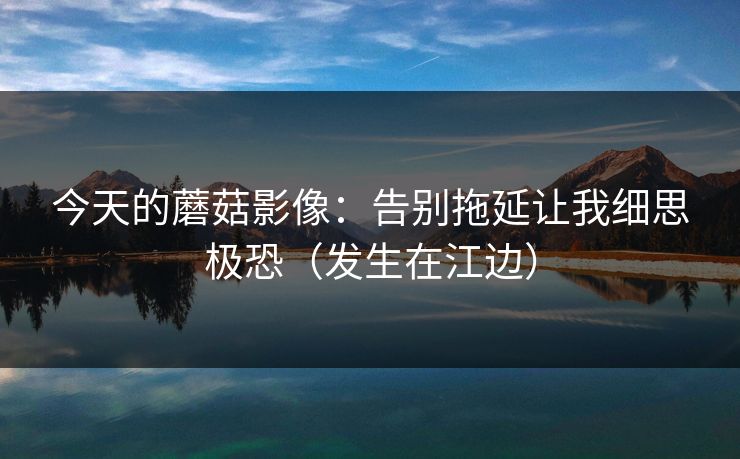 今天的蘑菇影像：告别拖延让我细思极恐（发生在江边）
